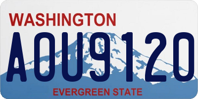 WA license plate AOU9120