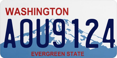 WA license plate AOU9124