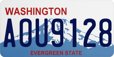 WA license plate AOU9128