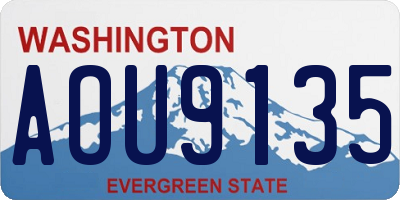 WA license plate AOU9135