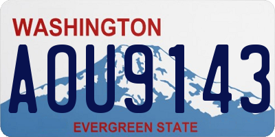 WA license plate AOU9143