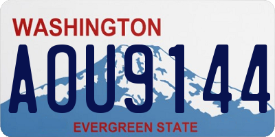 WA license plate AOU9144