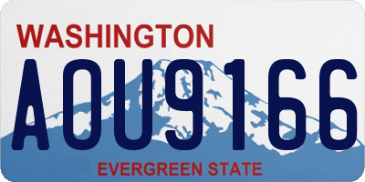 WA license plate AOU9166