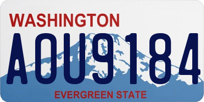 WA license plate AOU9184