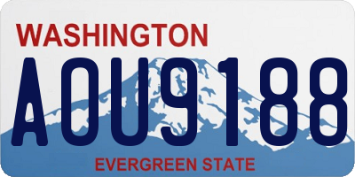 WA license plate AOU9188