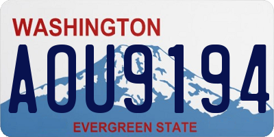 WA license plate AOU9194