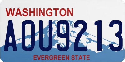 WA license plate AOU9213
