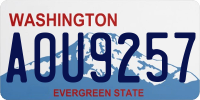 WA license plate AOU9257