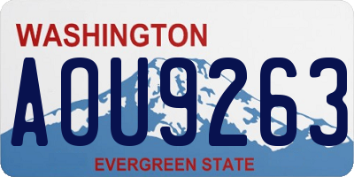 WA license plate AOU9263
