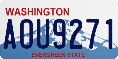 WA license plate AOU9271