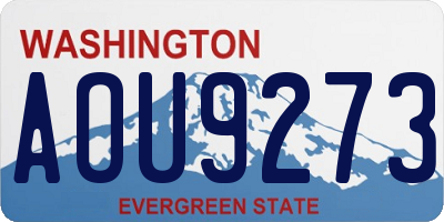 WA license plate AOU9273