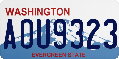 WA license plate AOU9323