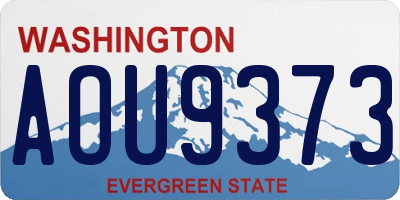 WA license plate AOU9373