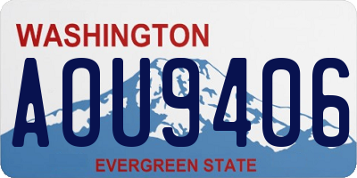 WA license plate AOU9406
