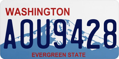 WA license plate AOU9428