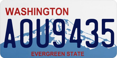 WA license plate AOU9435