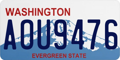 WA license plate AOU9476