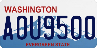 WA license plate AOU9500