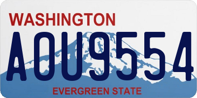 WA license plate AOU9554