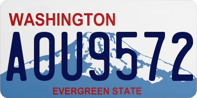 WA license plate AOU9572