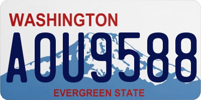 WA license plate AOU9588