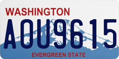 WA license plate AOU9615