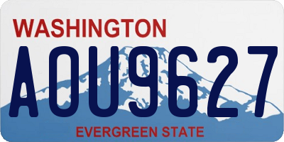 WA license plate AOU9627