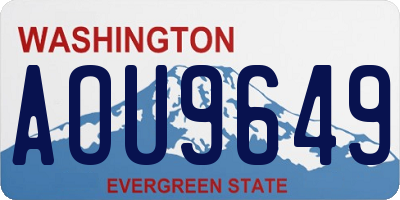 WA license plate AOU9649