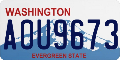 WA license plate AOU9673