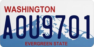 WA license plate AOU9701