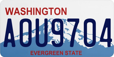 WA license plate AOU9704