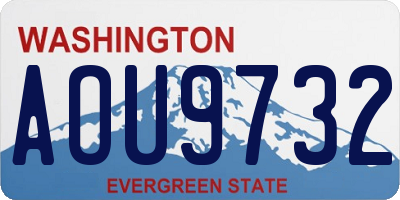 WA license plate AOU9732