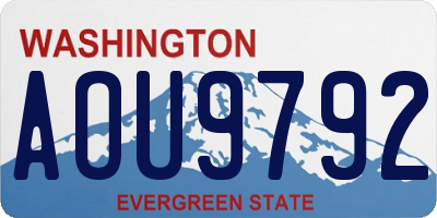WA license plate AOU9792