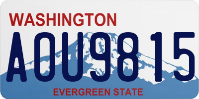 WA license plate AOU9815