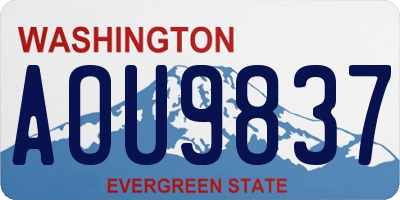 WA license plate AOU9837