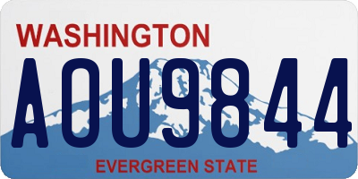 WA license plate AOU9844