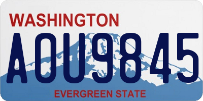 WA license plate AOU9845