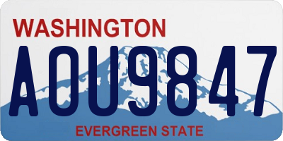 WA license plate AOU9847