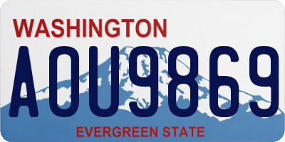 WA license plate AOU9869