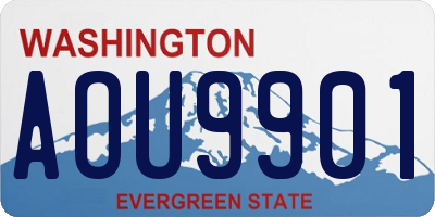 WA license plate AOU9901
