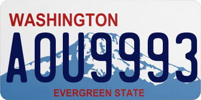 WA license plate AOU9993