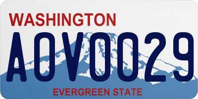 WA license plate AOV0029
