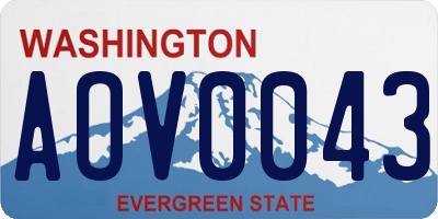 WA license plate AOV0043