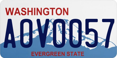 WA license plate AOV0057