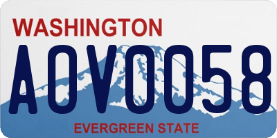 WA license plate AOV0058
