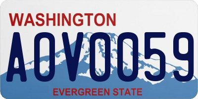 WA license plate AOV0059