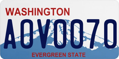 WA license plate AOV0070