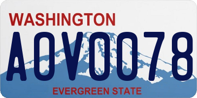 WA license plate AOV0078