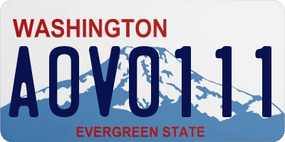 WA license plate AOV0111