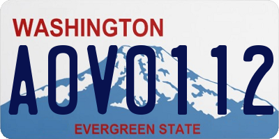 WA license plate AOV0112
